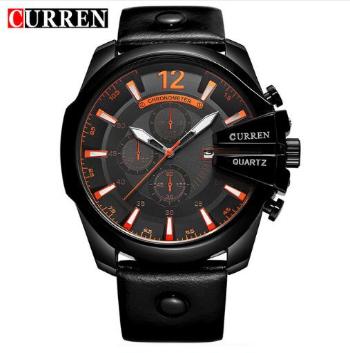 CURREN Men Quartz Watches | CURREN Men’s Luxury Quartz Watch – Leather Band Chronograph Style Wristwatch, Waterproof Fashion Timepiece for Casual & Business Wear