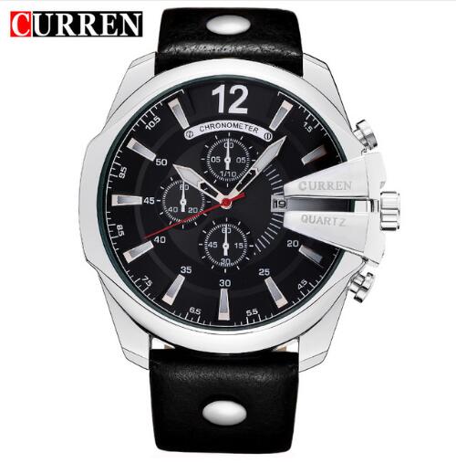 CURREN Men Quartz Watches | CURREN Men’s Luxury Quartz Watch – Leather Band Chronograph Style Wristwatch, Waterproof Fashion Timepiece for Casual & Business Wear