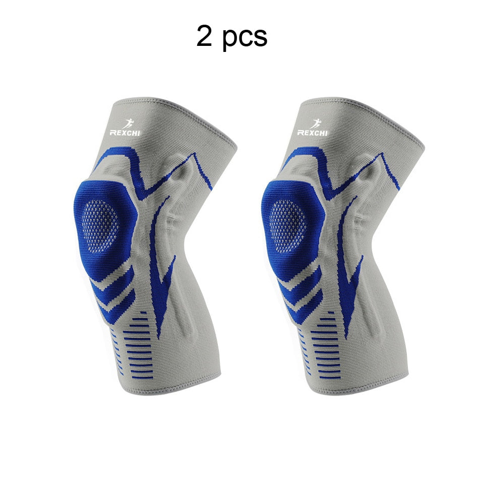 ML Basketball Knee Pads with Support Silicon Padded Elastic Non-slip Patella Brace Kneepad for Fitness Gear Protector Unisex Protect Knees During Sports