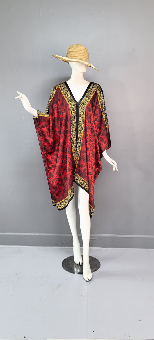 Sexy V-neck silk vacation house dress Moo Moo Muu Muu