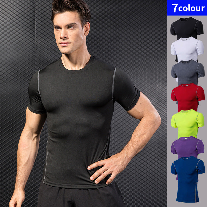 Men’s Quick-Dry Compression Sport Shirt – Running, Fitness, Soccer, Basketball & Gym Jersey