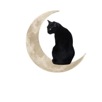 Metal Wall Art of Moon and Cat | Bedroom Metal Wall Art Moon Cat Indoor And Outdoor Crafts Cat Decoration Wall Decoration