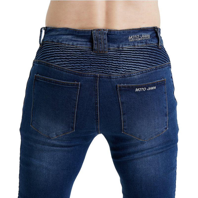 Motorcycle Riding Jeans for Men – Shatterproof Stretch Denim Pants, Protective Off-Road Biker Pants with Armor Padding, Street & Racing Style
| Motorcycle racing rider straight jeans, shatterproof pants, off-road motorcycle racing pants