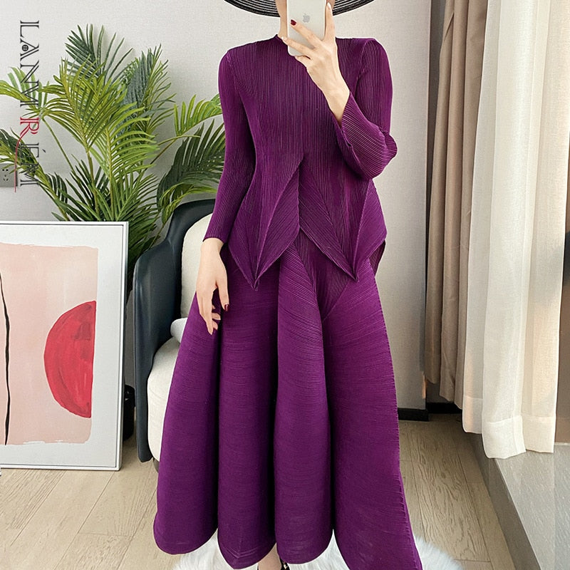 Bosom Fairy Pleated Three-Quarter Sleeve Top Half Skirt Suit Fairy Flower Bud Skirt Two-Piece Set