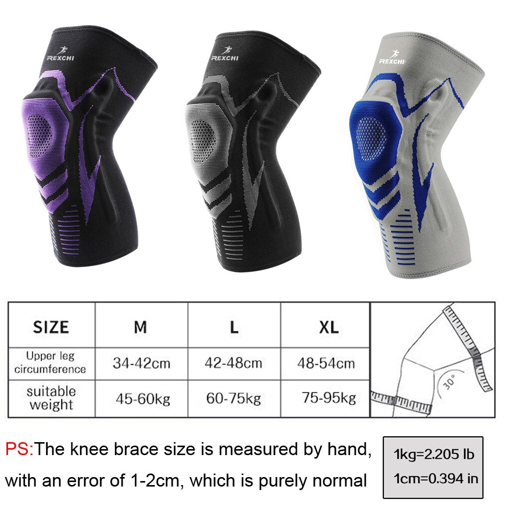 ML Basketball Knee Pads with Support Silicon Padded Elastic Non-slip Patella Brace Kneepad for Fitness Gear Protector Unisex Protect Knees During Sports