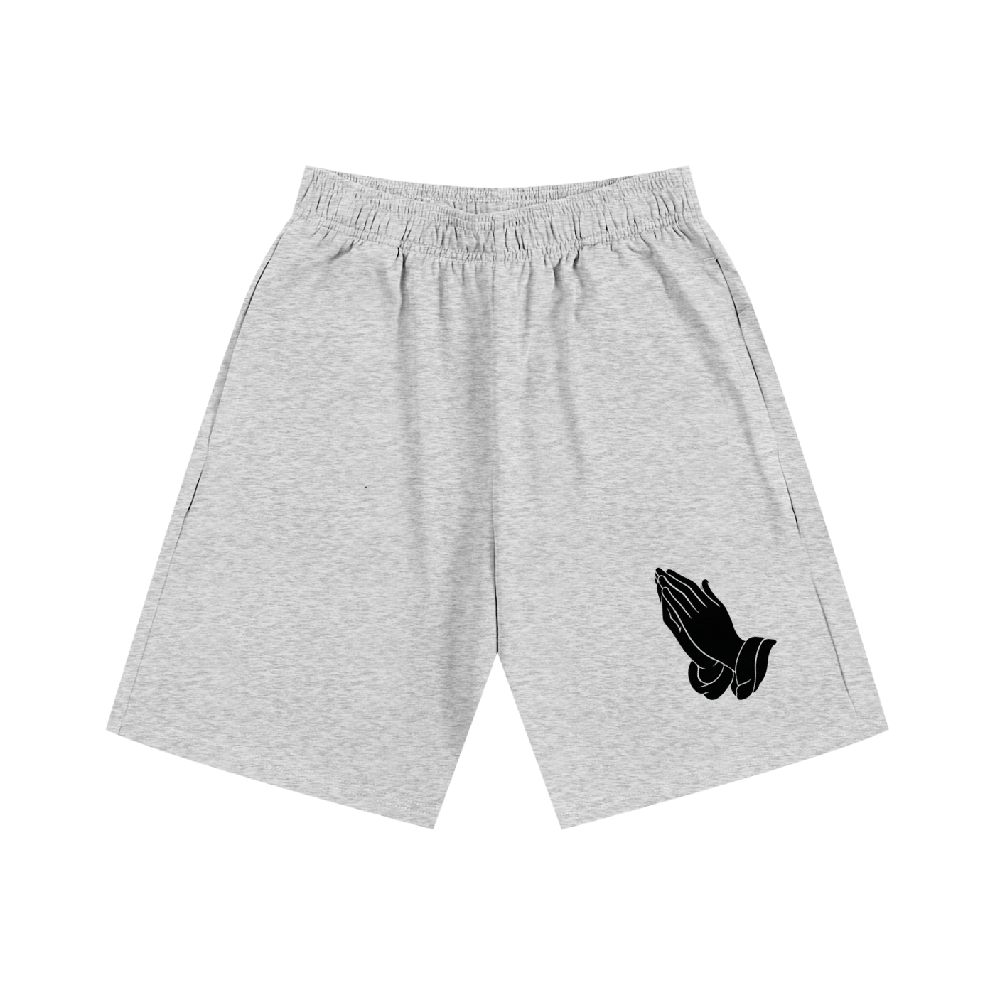 Three Cross Praying Hands Triple Cross Faith Based Shorts Essential Heavyweight Cotton Shorts