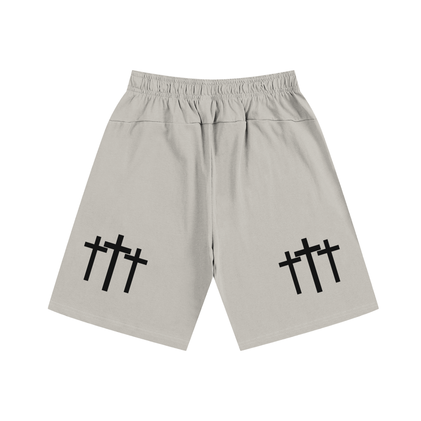 Three Cross Praying Hands Triple Cross Faith Based Shorts Essential Heavyweight Cotton Shorts