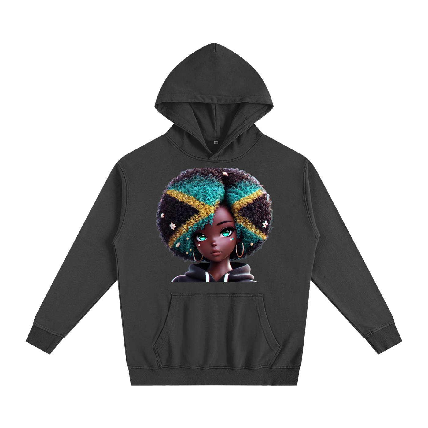 Bahamian Afro Flag Oversized Essential Hoodie Bahamas