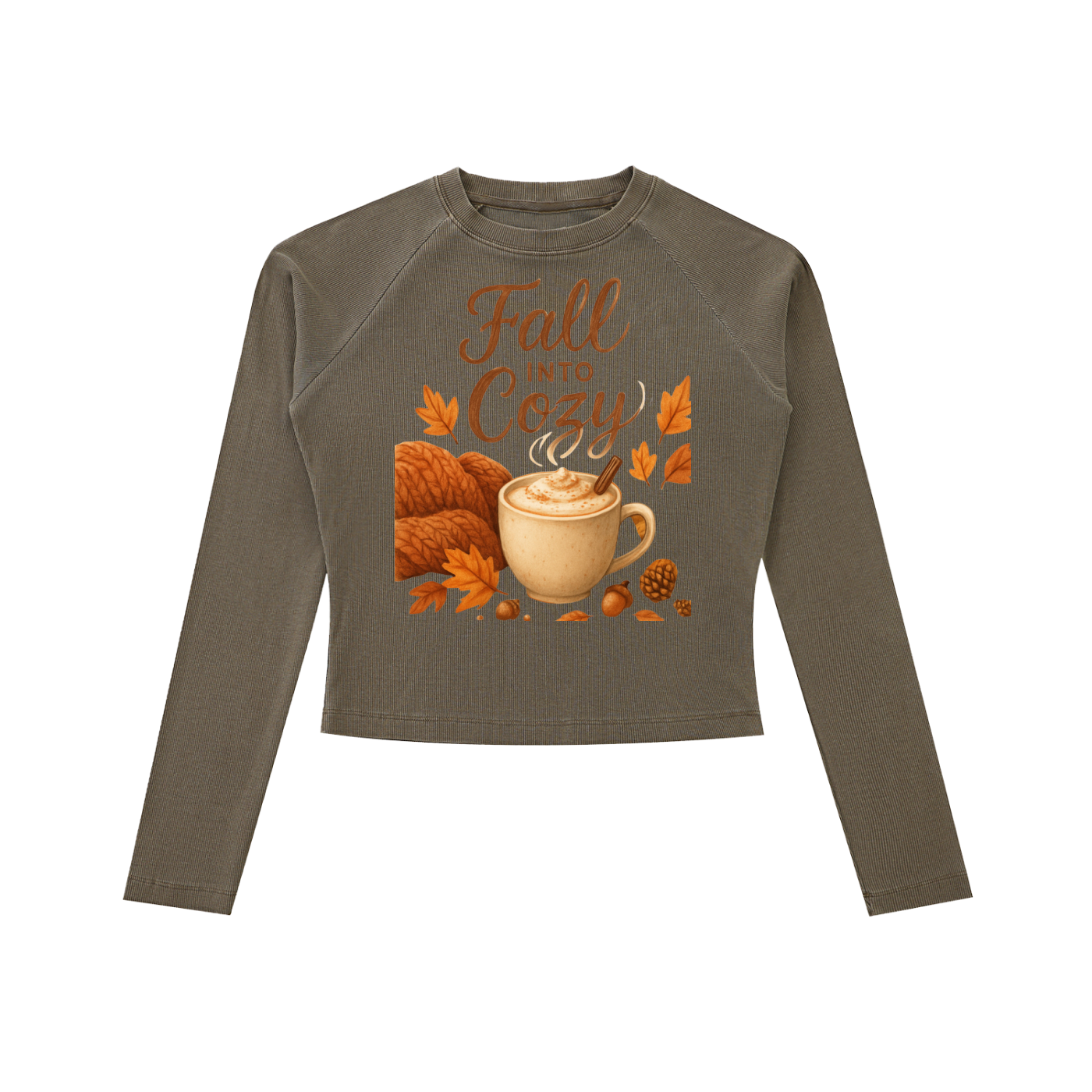 Fall Into Cozy Dyed Washed Raglan Long Sleeve Shirt – Women’s Slim Fit Bodycon Tee for Autumn Comfort & Coffee Lovers
| Fall Into Cozy Comfy Dyed Washed Raglan Long Sleeve Slim T-Shirt Winter Shirt Thanksgivings Shirt