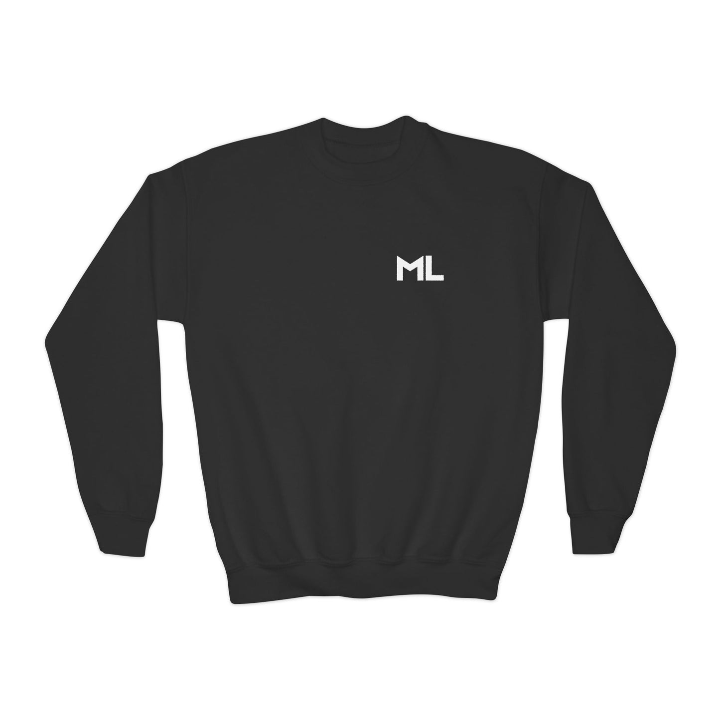 Youth Crewneck Sweatshirt in Black | Trendy Graphic Pullover | Cozy Casual Wear | Perfect Gift for Teens | Everyday Style