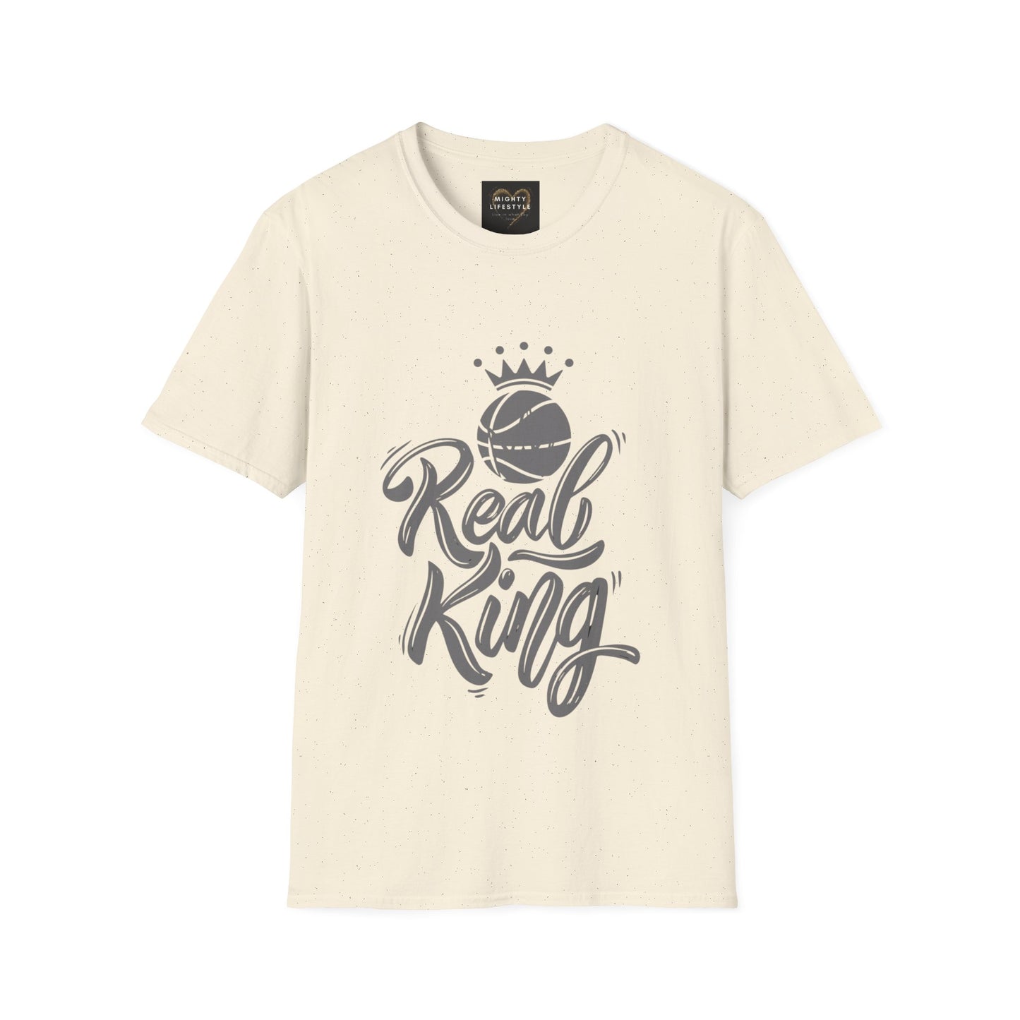 Real King (White) Shirt | Basketball Shirt | Sports Shirt | Baller Shirt | Mighty Lifestyle | Softstyle T-Shirt
