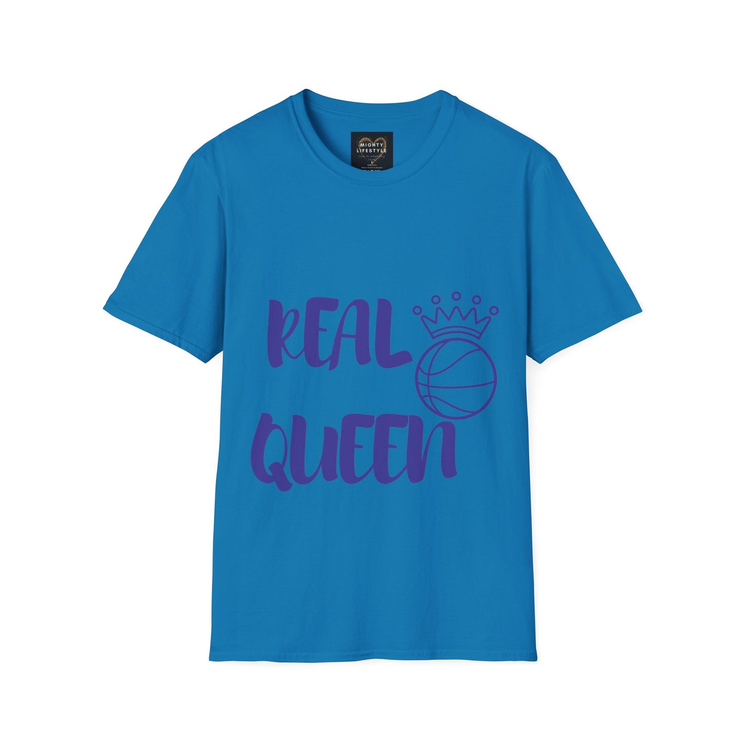 Real Queen Purple Font | Basketball Shirt | Sports Shirt | Baller Shirt | Mighty Lifestyle | Softstyle T-Shirt