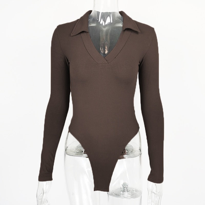 The Lolita Body Suit | Sexy Polo Collar Long Sleeve | One Piece Undercoat