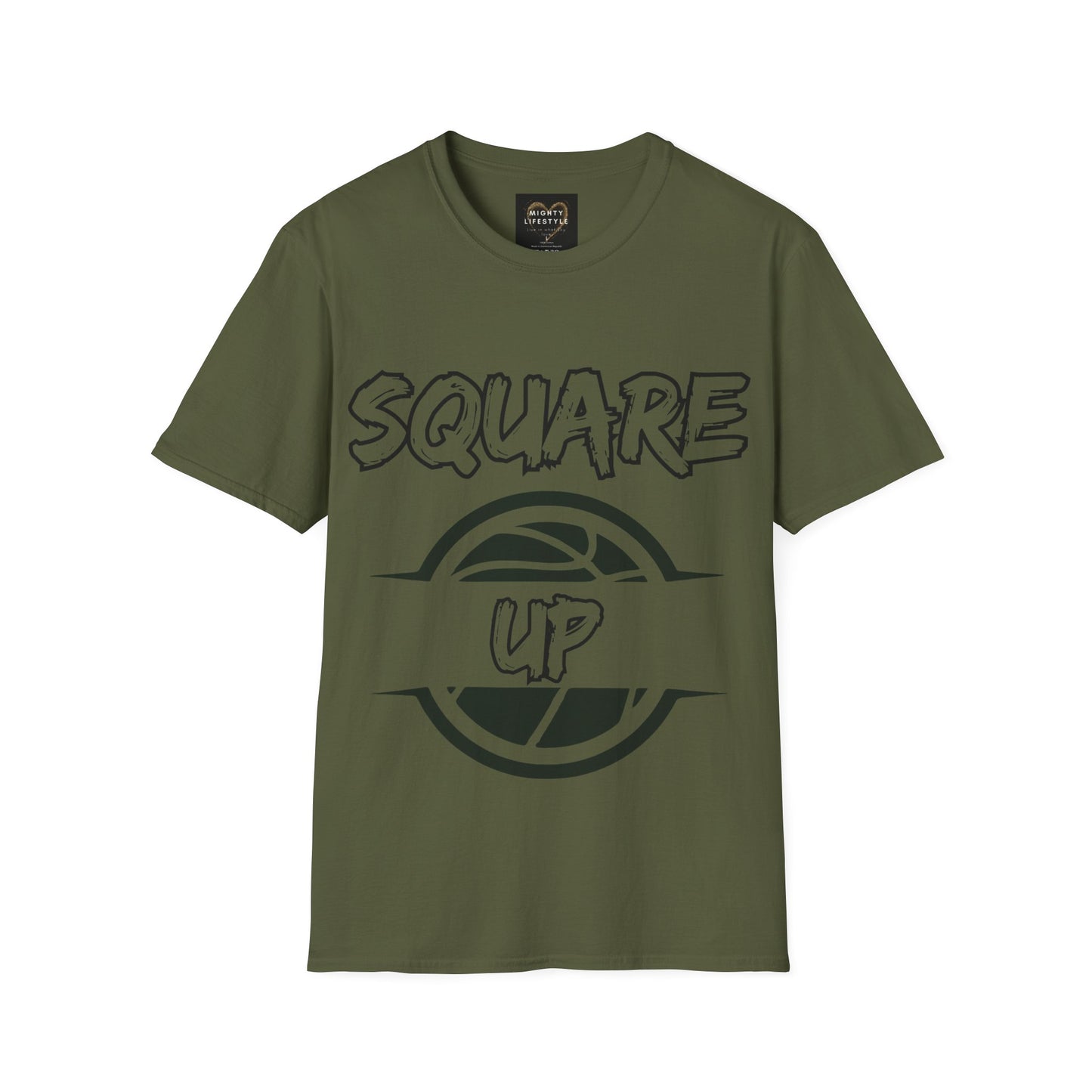 Square Up | Travel Basketball| AAU Basketball | Basketball Shirt |Basketball Mom| Basketball Dad | Unisex Basketball Shirt | Sports Shirt | Baller Shirt | Mighty Lifestyle | Softstyle T-Shirt