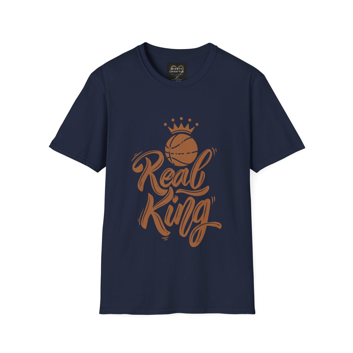 Real King | Basketball Shirt | Men’s Basketball King Shirt | Sports Shirt | Baller Shirt | Mighty Lifestyle | Softstyle T-Shirt