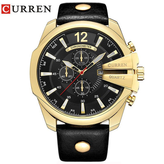 CURREN Men Quartz Watches | CURREN Men’s Luxury Quartz Watch – Leather Band Chronograph Style Wristwatch, Waterproof Fashion Timepiece for Casual & Business Wear