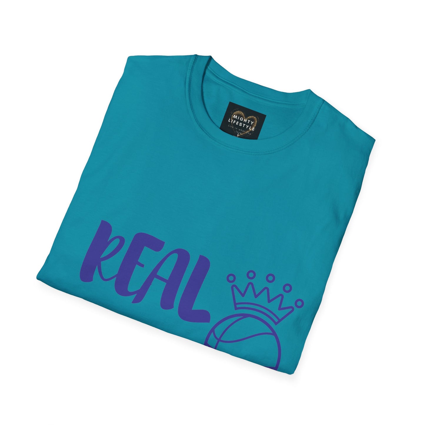Real Queen Purple Font | Basketball Shirt | Sports Shirt | Baller Shirt | Mighty Lifestyle | Softstyle T-Shirt