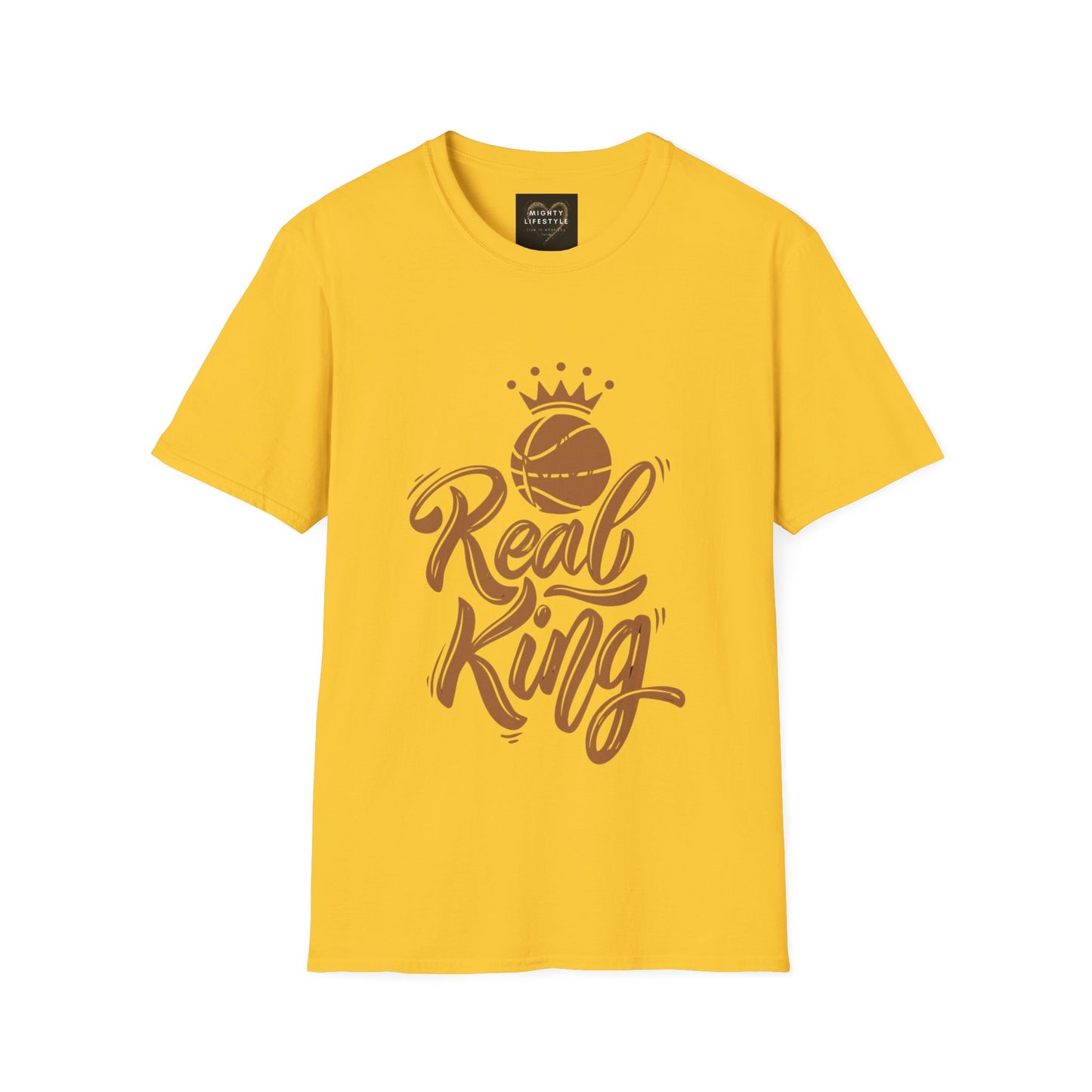 Real King | Basketball Shirt | Men’s Basketball King Shirt | Sports Shirt | Baller Shirt | Mighty Lifestyle | Softstyle T-Shirt