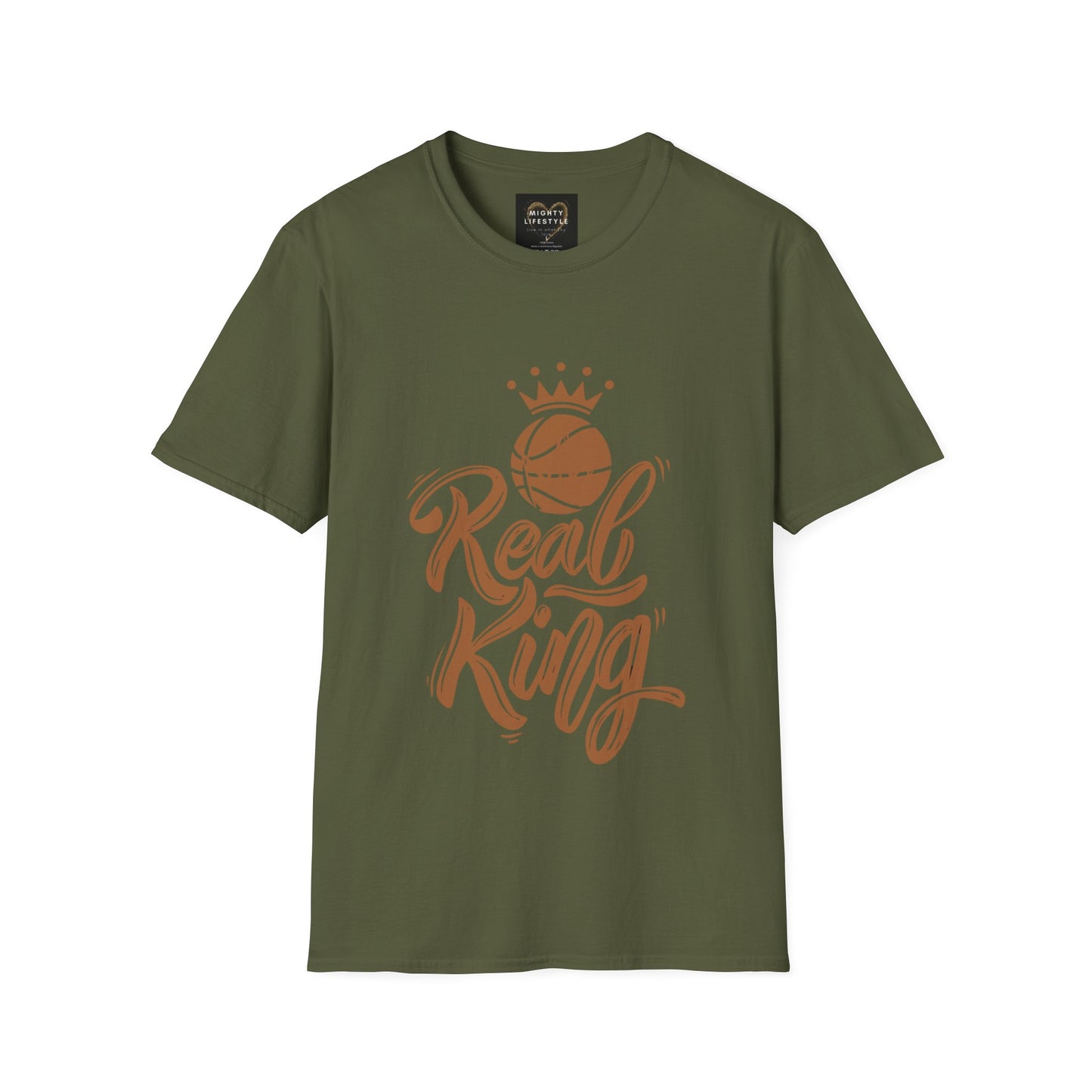 Real King | Basketball Shirt | Men’s Basketball King Shirt | Sports Shirt | Baller Shirt | Mighty Lifestyle | Softstyle T-Shirt