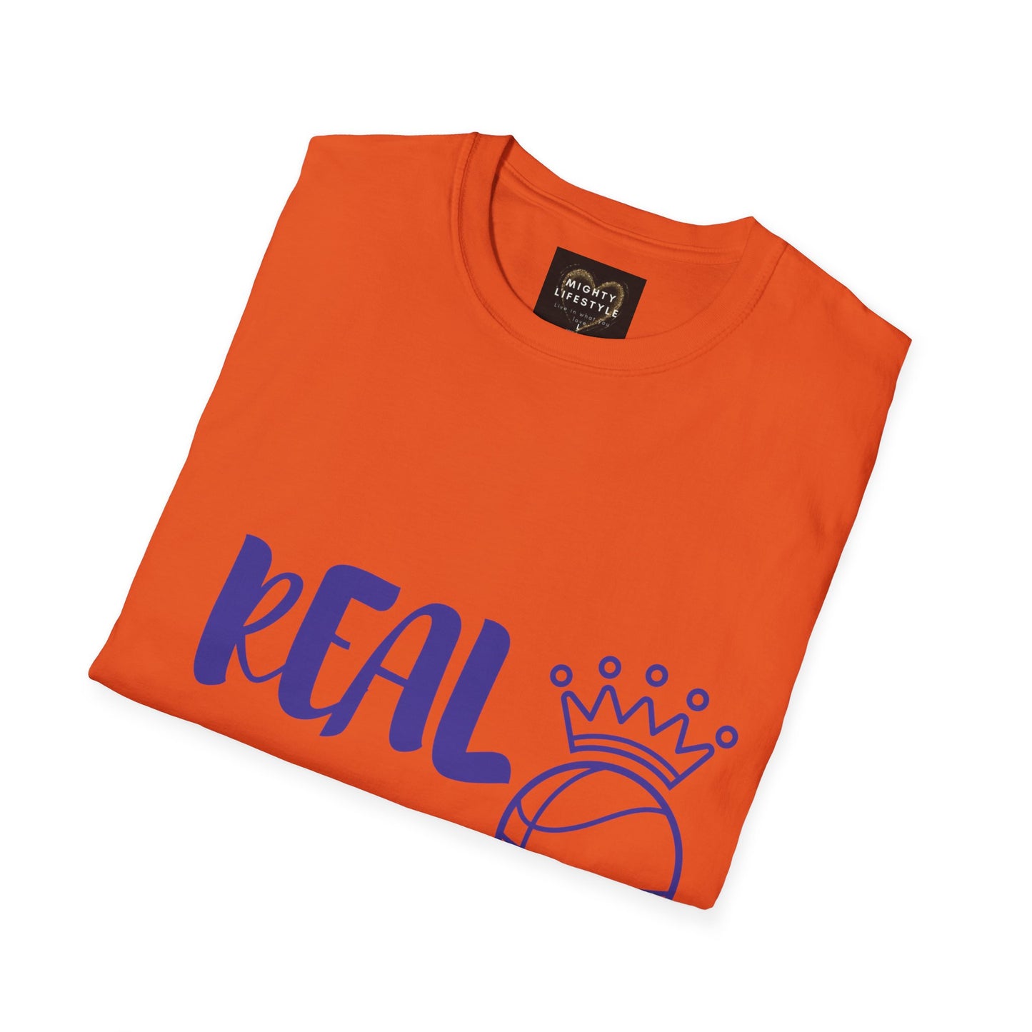 Real Queen Purple Font | Basketball Shirt | Sports Shirt | Baller Shirt | Mighty Lifestyle | Softstyle T-Shirt