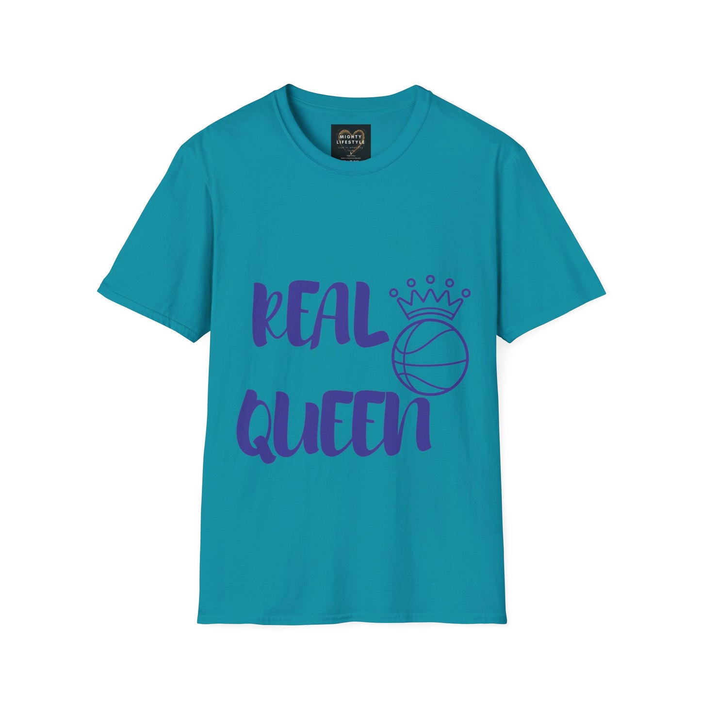 Real Queen Purple Font | Basketball Shirt | Sports Shirt | Baller Shirt | Mighty Lifestyle | Softstyle T-Shirt