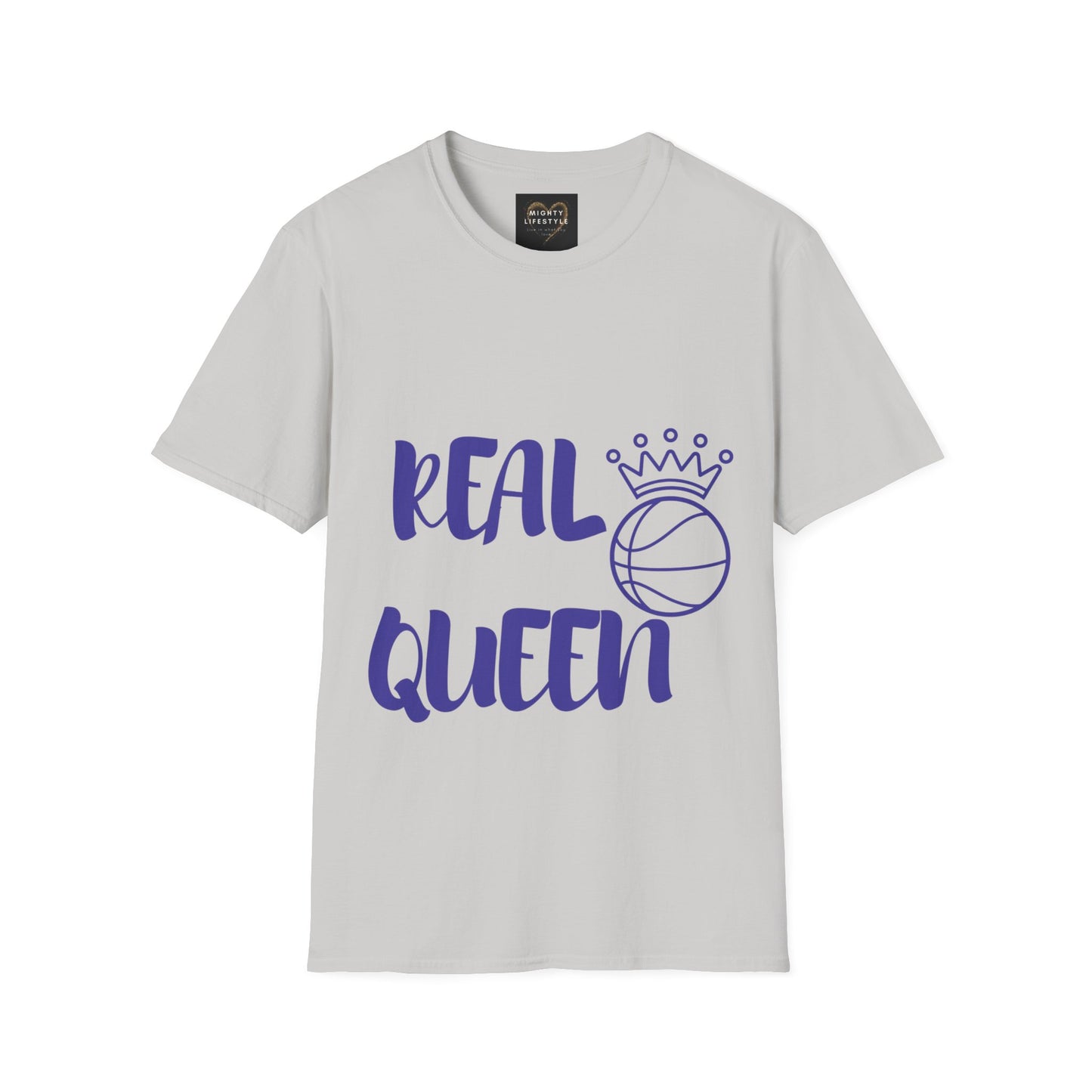 Real Queen Purple Font | Basketball Shirt | Sports Shirt | Baller Shirt | Mighty Lifestyle | Softstyle T-Shirt