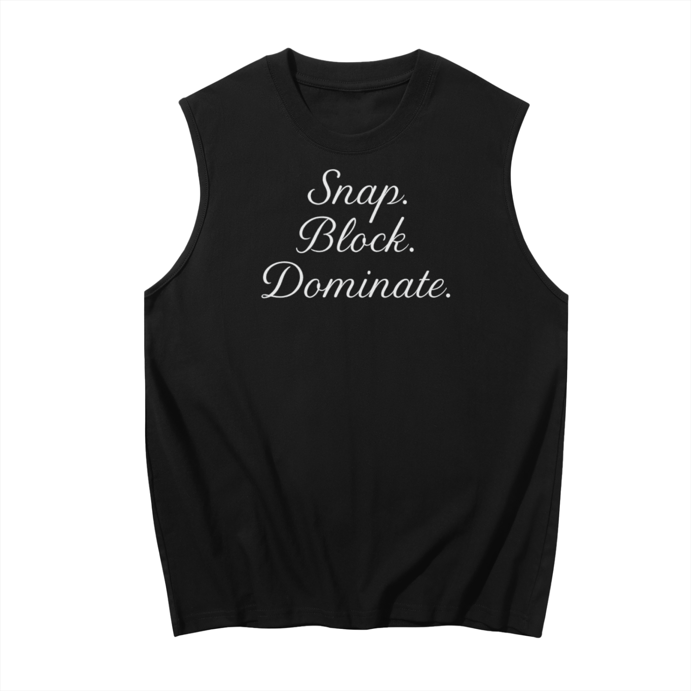 Snap Block Dominate Tank Top for Men – Football Center Shirt | Streetwear Sleeveless Tee for Field Practice, Gym, Sports & Daily Style