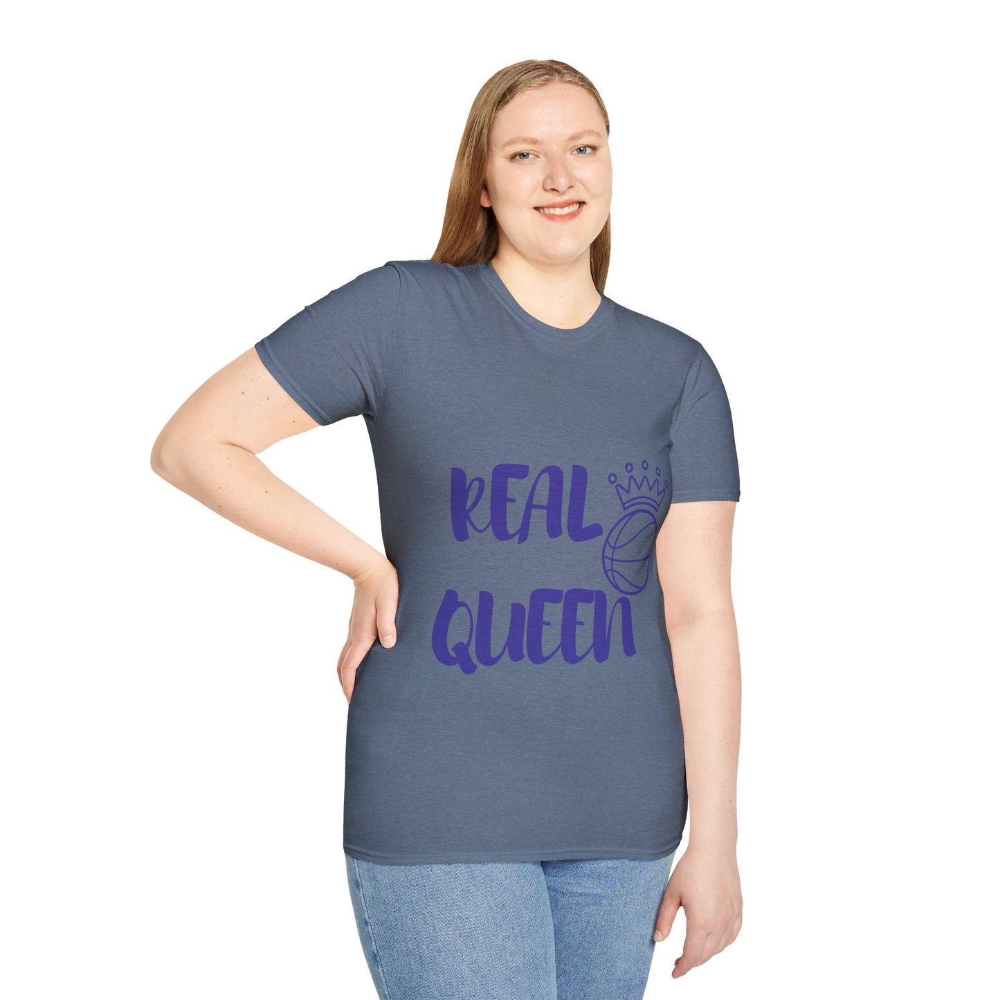 Real Queen Purple Font | Basketball Shirt | Sports Shirt | Baller Shirt | Mighty Lifestyle | Softstyle T-Shirt