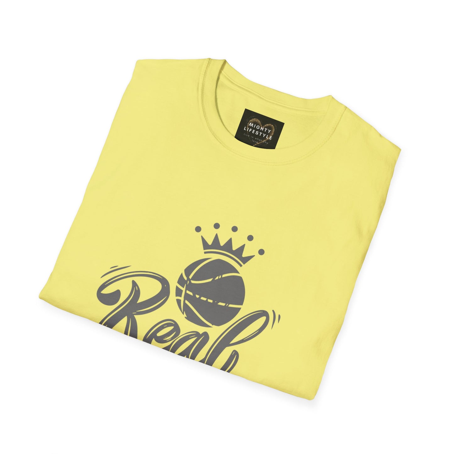Real King (White) Shirt | Basketball Shirt | Sports Shirt | Baller Shirt | Mighty Lifestyle | Softstyle T-Shirt