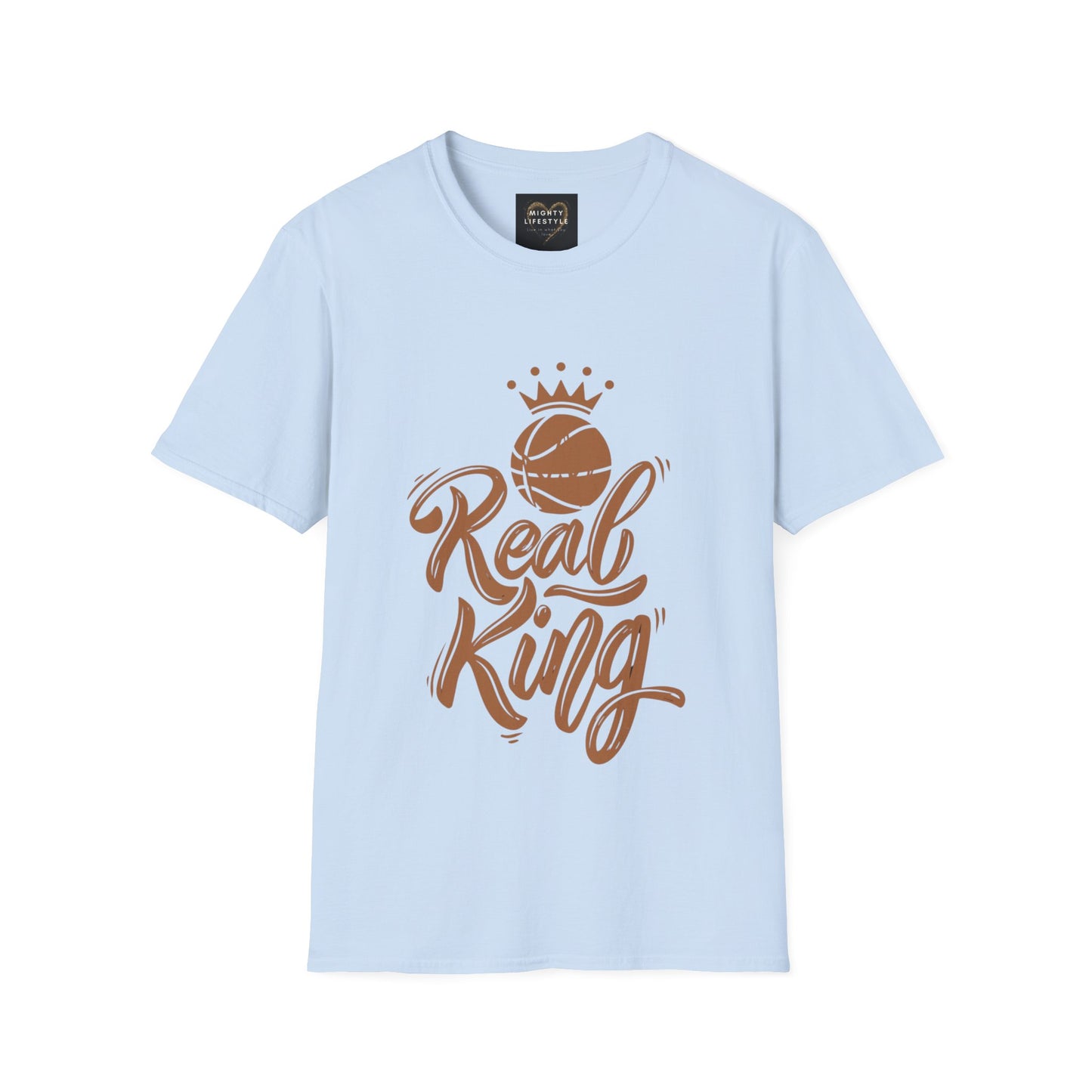 Real King | Basketball Shirt | Men’s Basketball King Shirt | Sports Shirt | Baller Shirt | Mighty Lifestyle | Softstyle T-Shirt