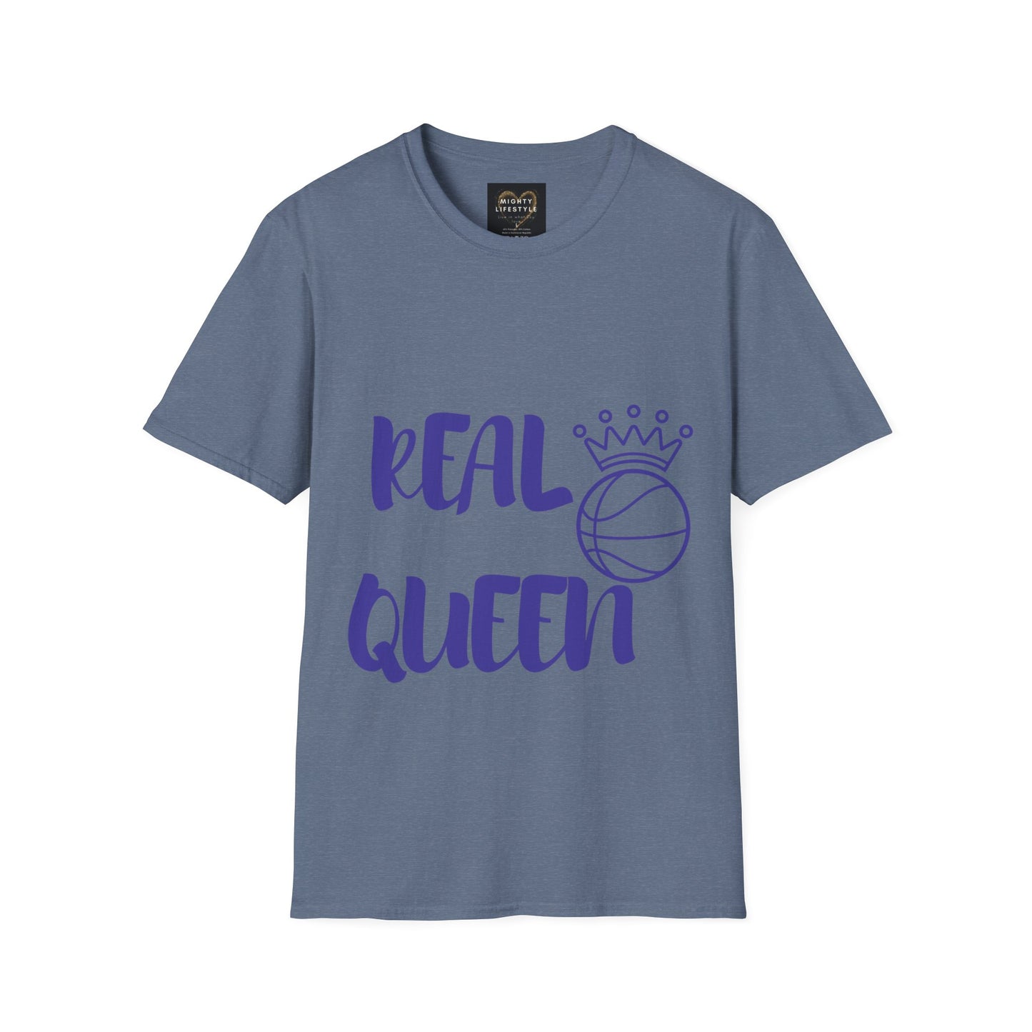 Real Queen Purple Font | Basketball Shirt | Sports Shirt | Baller Shirt | Mighty Lifestyle | Softstyle T-Shirt