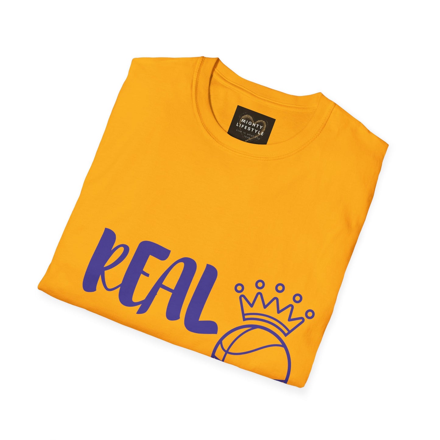 Real Queen Purple Font | Basketball Shirt | Sports Shirt | Baller Shirt | Mighty Lifestyle | Softstyle T-Shirt