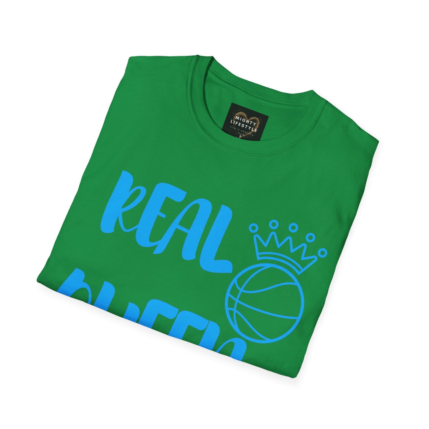 Real Queen Blue Font | Basketball Shirt | Sports Shirt | Baller Shirt | Mighty Lifestyle | Softstyle T-Shirt