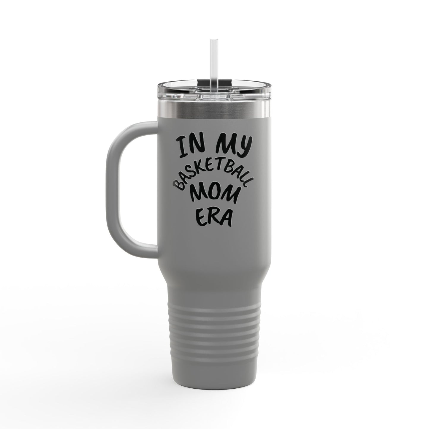 BW in My Basketball Mom Era Basketball Insulated Travel Mug - 40oz - Perfect for Sports Enthusiasts