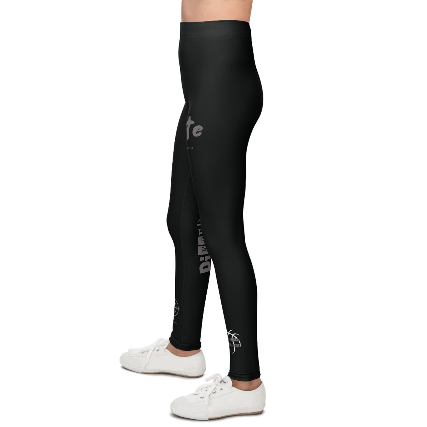 Gray Black BW Basketball Youth Elite Different Leggings - Stylish Activewear for Confidence and Individuality