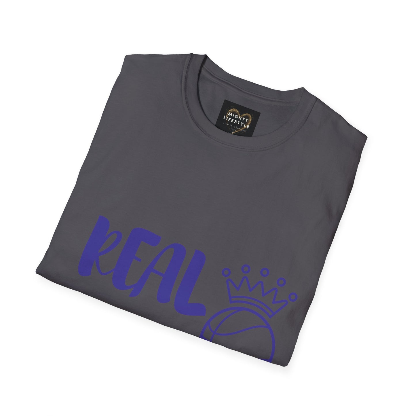 Real Queen Purple Font | Basketball Shirt | Sports Shirt | Baller Shirt | Mighty Lifestyle | Softstyle T-Shirt