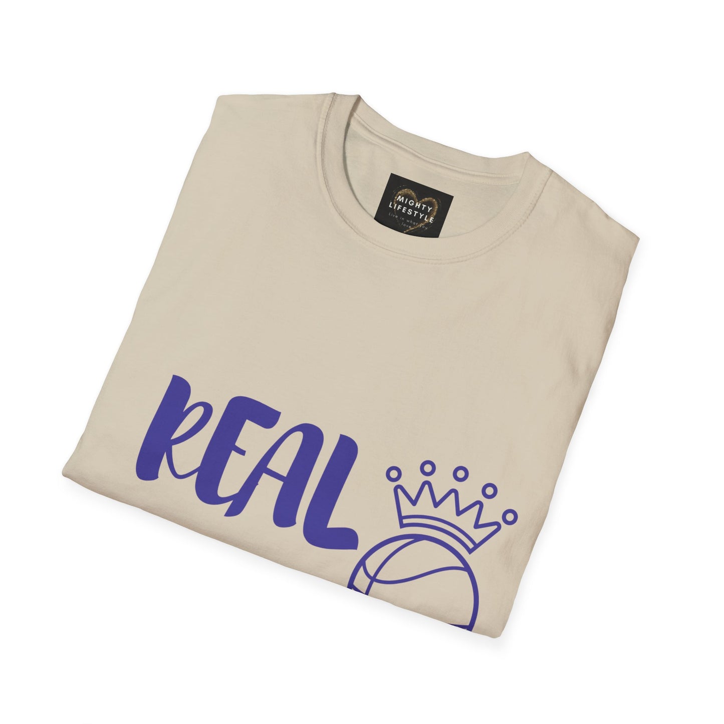 Real Queen Purple Font | Basketball Shirt | Sports Shirt | Baller Shirt | Mighty Lifestyle | Softstyle T-Shirt
