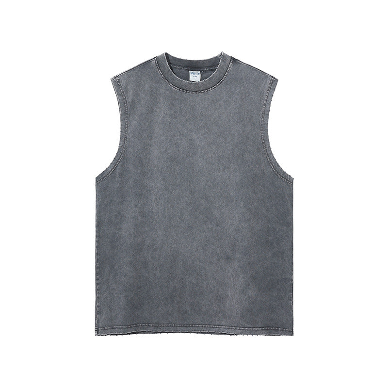 Metro Fluid Mens and Womens Clothing Wash Water Retro Vintage Vintage Batik Rubbed Hem Mens Sweetheart Tank Top Loose Bottoming