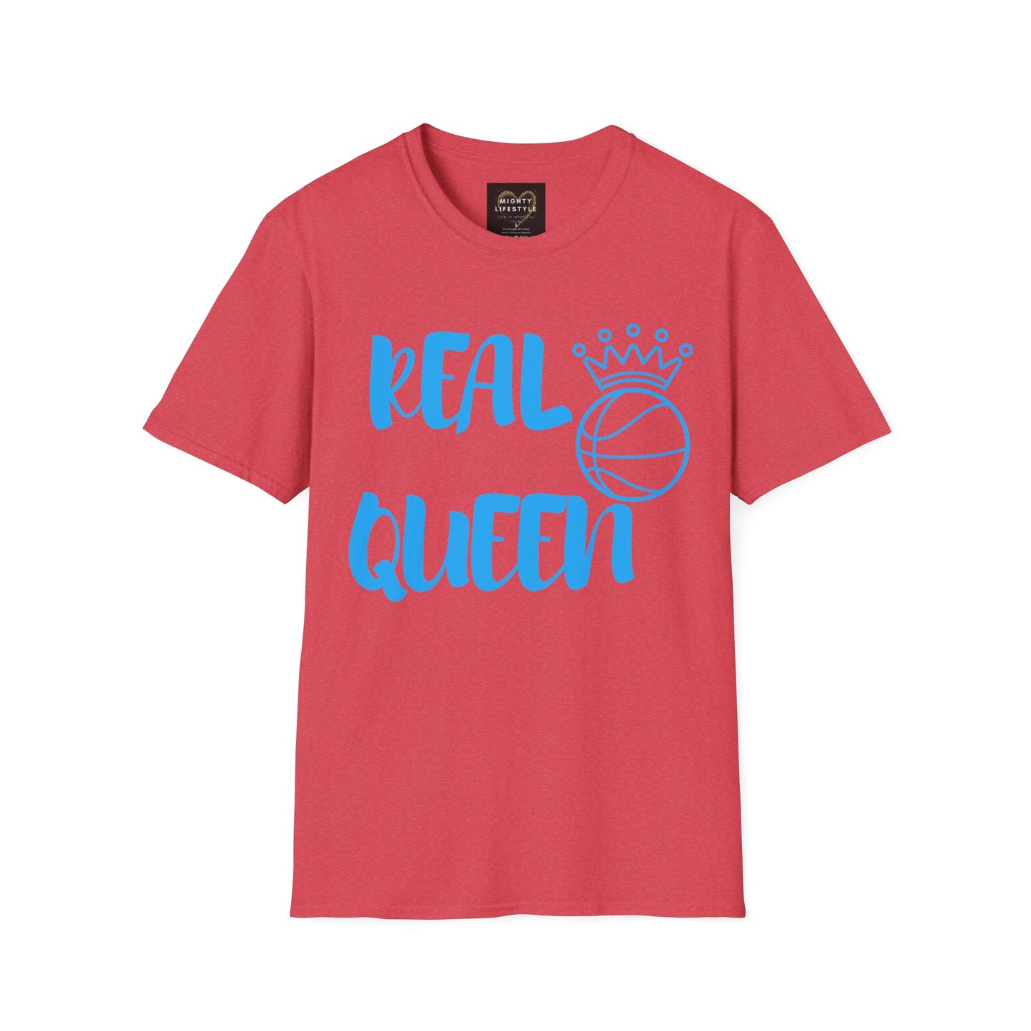 Real Queen Blue Font | Basketball Shirt | Sports Shirt | Baller Shirt | Mighty Lifestyle | Softstyle T-Shirt