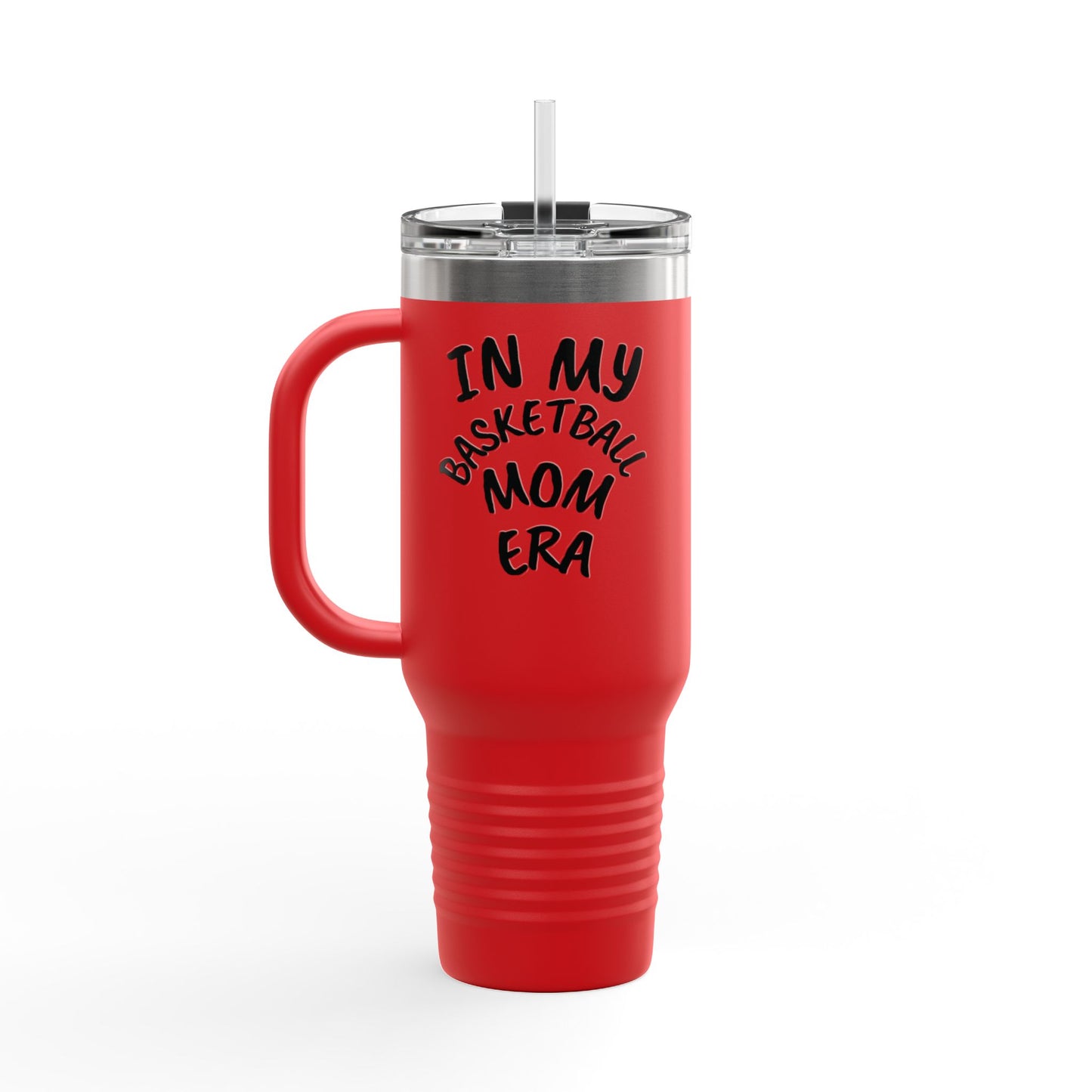 BW in My Basketball Mom Era Basketball Insulated Travel Mug - 40oz - Perfect for Sports Enthusiasts