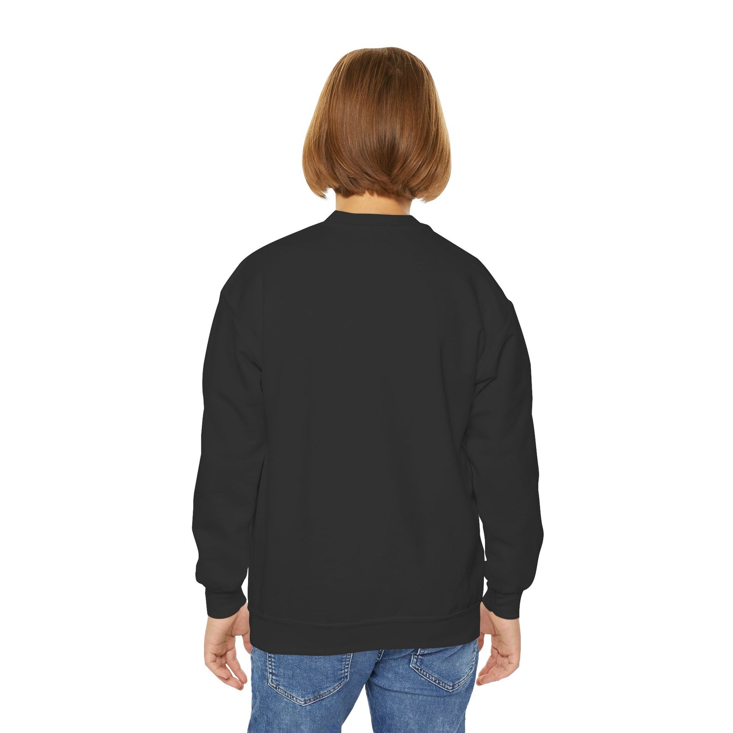 Youth Crewneck Sweatshirt in Black | Trendy Graphic Pullover | Cozy Casual Wear | Perfect Gift for Teens | Everyday Style