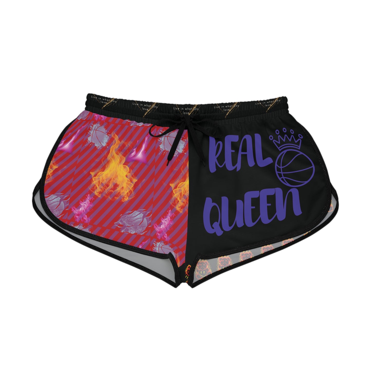Mighty Lifestyle Flames Fiery Bear Basketball Sports Shorts NCAA WBB WNBA Women's Sports Shorts