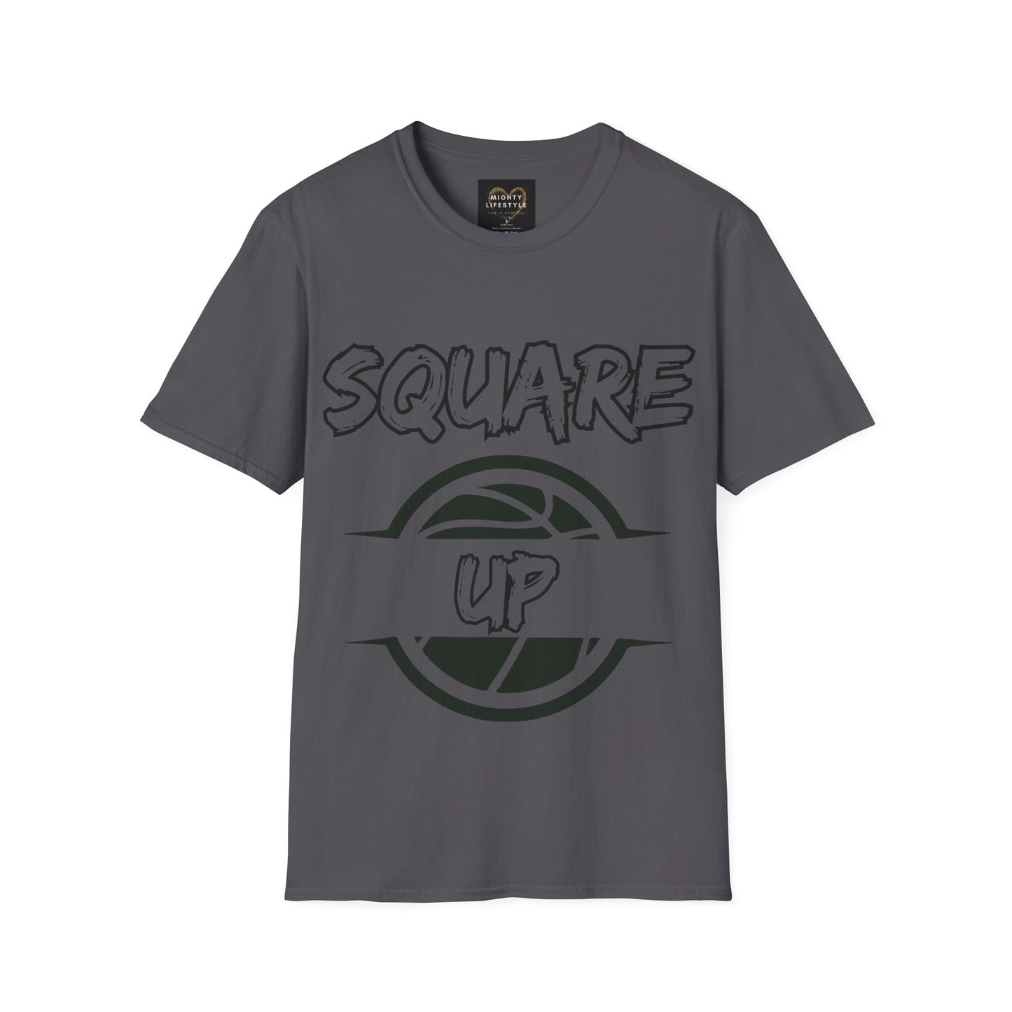Square Up | Travel Basketball| AAU Basketball | Basketball Shirt |Basketball Mom| Basketball Dad | Unisex Basketball Shirt | Sports Shirt | Baller Shirt | Mighty Lifestyle | Softstyle T-Shirt