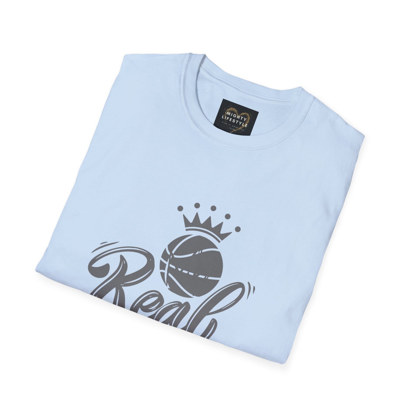 Real King (White) Shirt | Basketball Shirt | Sports Shirt | Baller Shirt | Mighty Lifestyle | Softstyle T-Shirt