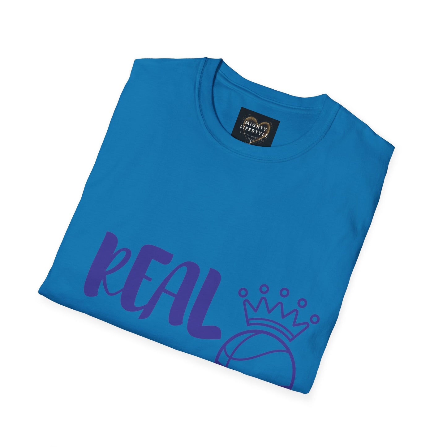 Real Queen Purple Font | Basketball Shirt | Sports Shirt | Baller Shirt | Mighty Lifestyle | Softstyle T-Shirt