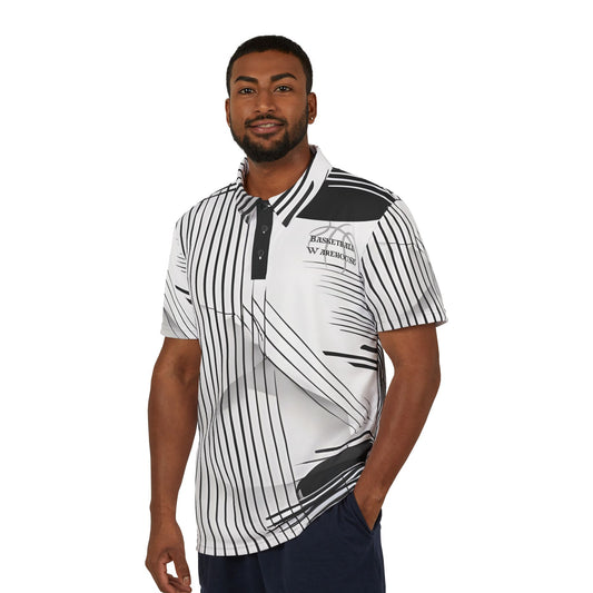 BW Gray White Black Unisex Polo Shirt - Basketball Warehouse Design