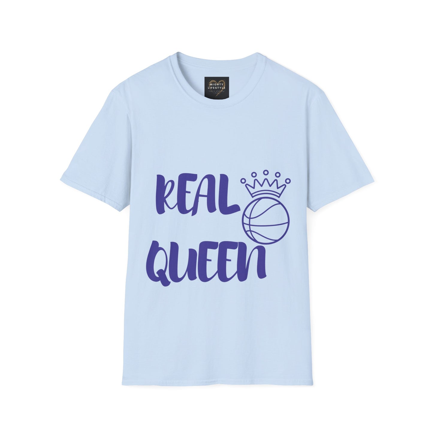 Real Queen Purple Font | Basketball Shirt | Sports Shirt | Baller Shirt | Mighty Lifestyle | Softstyle T-Shirt