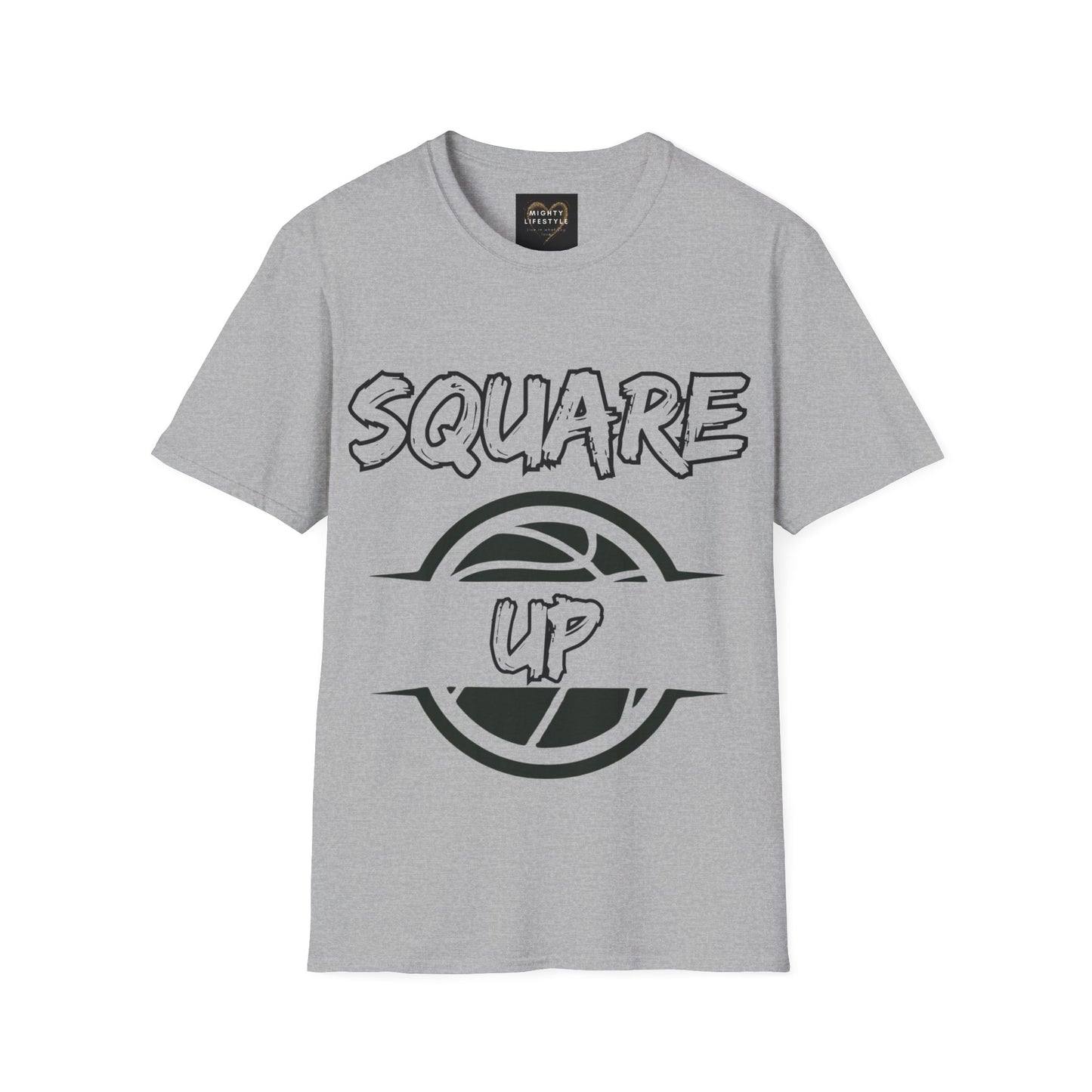 Square Up | Travel Basketball| AAU Basketball | Basketball Shirt |Basketball Mom| Basketball Dad | Unisex Basketball Shirt | Sports Shirt | Baller Shirt | Mighty Lifestyle | Softstyle T-Shirt