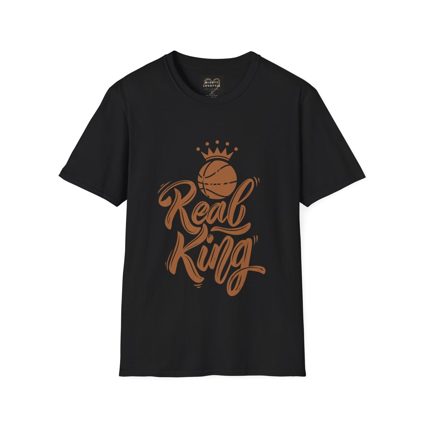 Real King | Basketball Shirt | Men’s Basketball King Shirt | Sports Shirt | Baller Shirt | Mighty Lifestyle | Softstyle T-Shirt