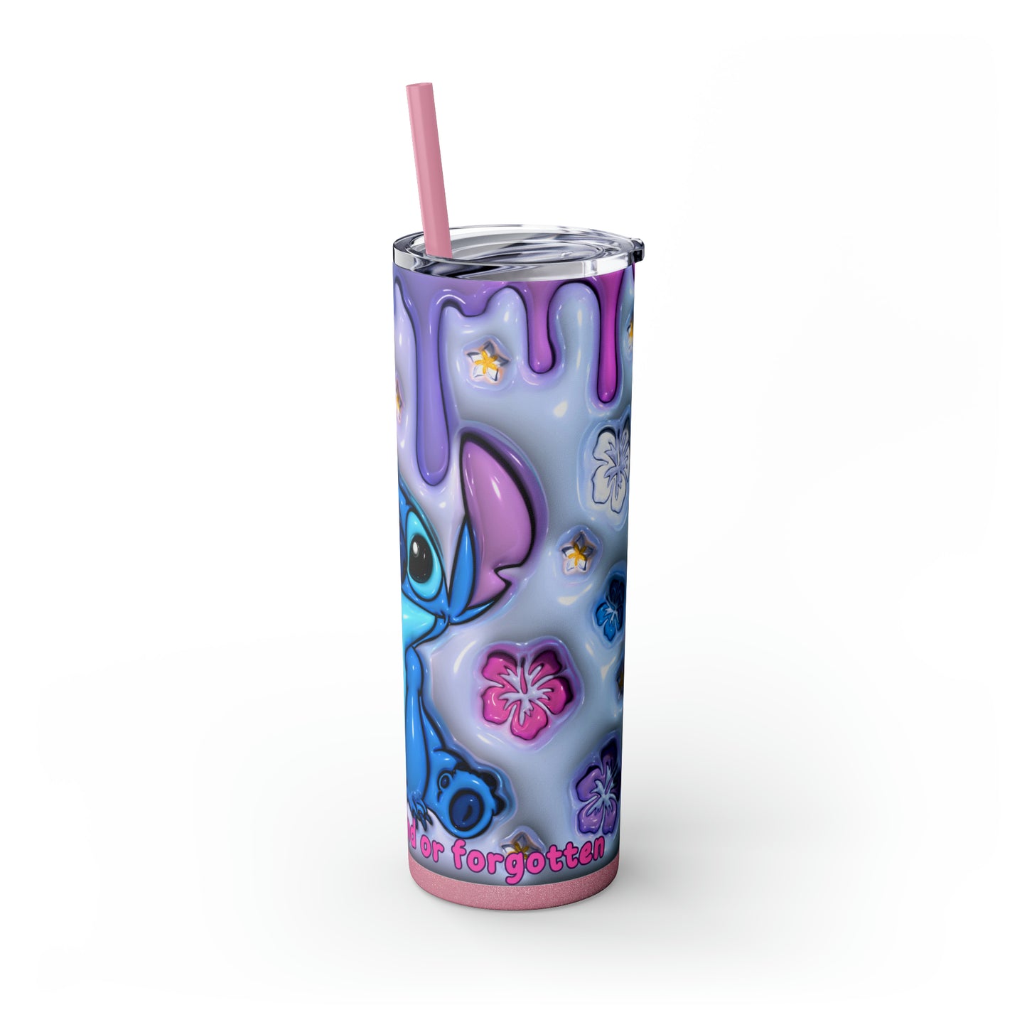 Nobody Left Behind or Forgotten, Lilo, Disney, Stich, Tumbler Skinny Tumbler with Straw, 20oz